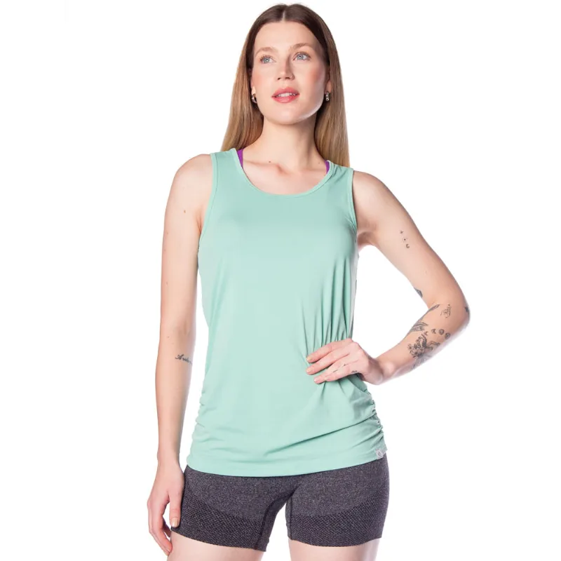 Regata Feminina Estilo do Corpo com Detalhe Franzido Verde Claro - G