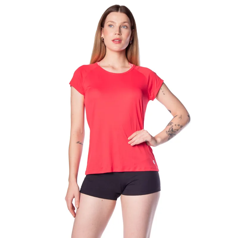 Blusa Feminina Estilo do Corpo de Poliamida Vermelho - P