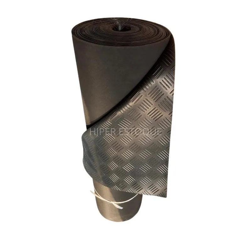 Tapete De Borracha Elite Xadrez 3mm Preto 1,0m X 3m