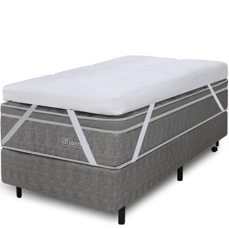 Pillow Top Manta Premium Solteiro Ultra Macio de Fibra Siliconada Antialérgico bf Colchões