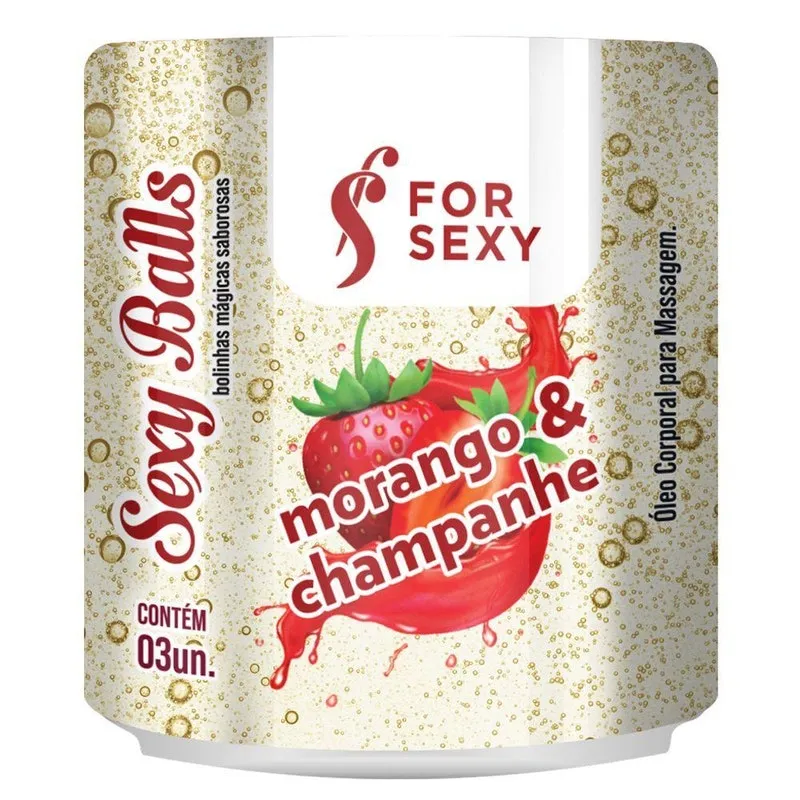 Bolinha Sexy Balls Beijável Morango Com Champanhe