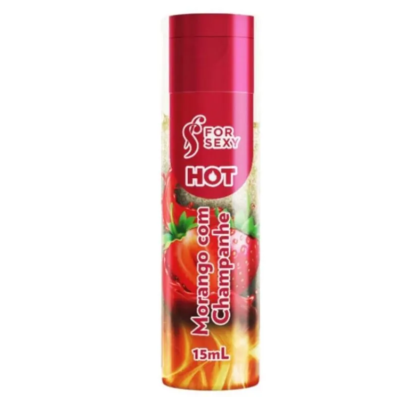 Gel Hot Morango Com Champanhe - 15ml