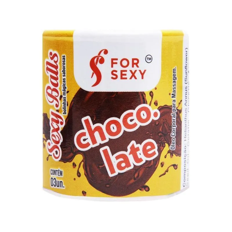 Triball Bolinha Beijável 3 Unidades Forsexy - Chocolate U
