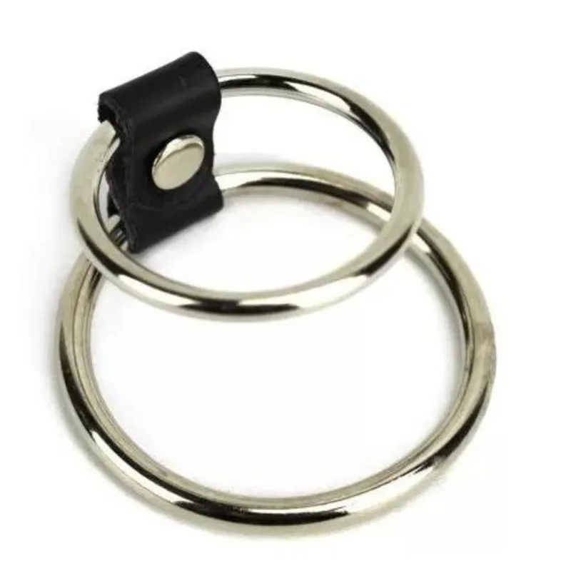 Anel Peniano Duplo Em Metal Com Tira De 4 X 5 Cm