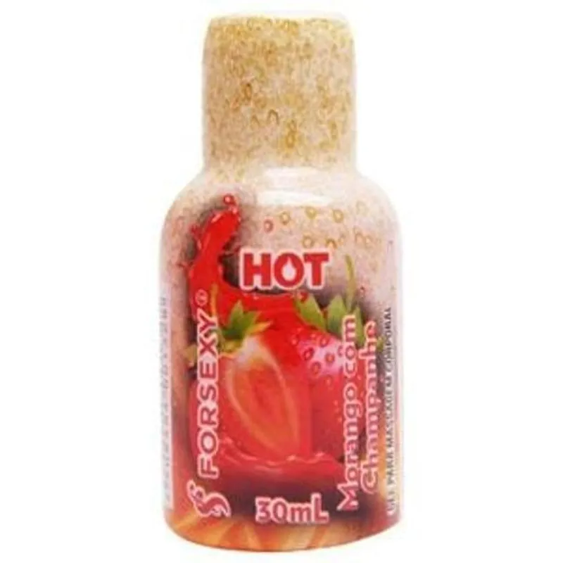 Gel Hot Morango Com Champanhe - 30ml