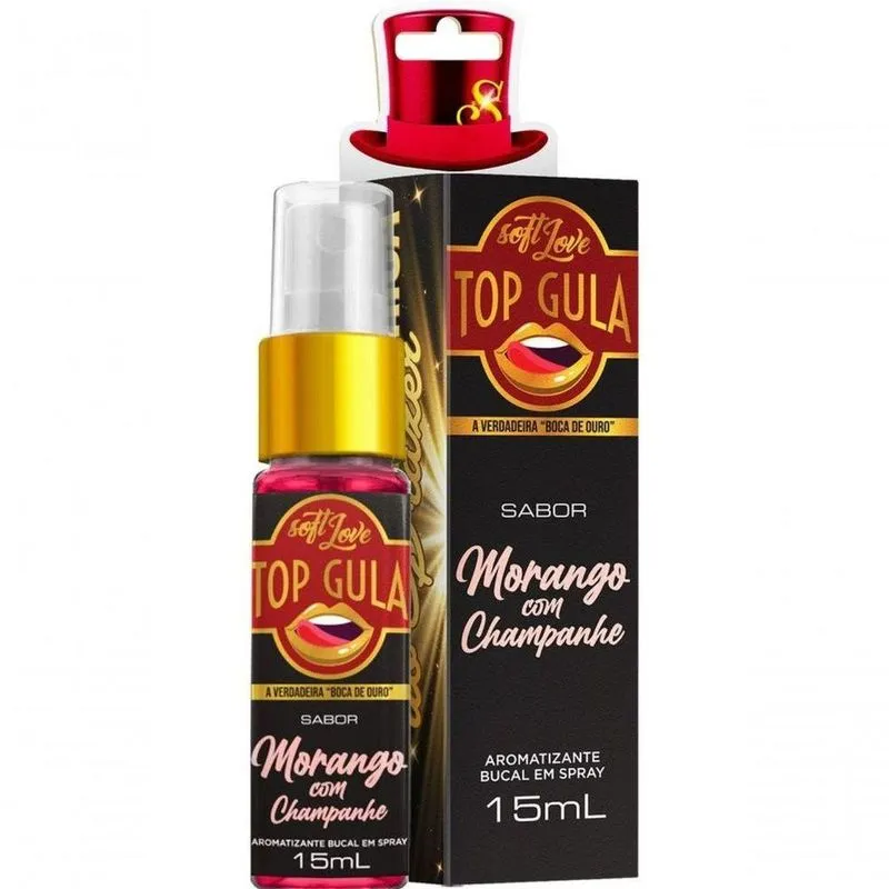 Top Gula Jatos Oral Profundo Morango Com Champanhe 15ml Soft Love