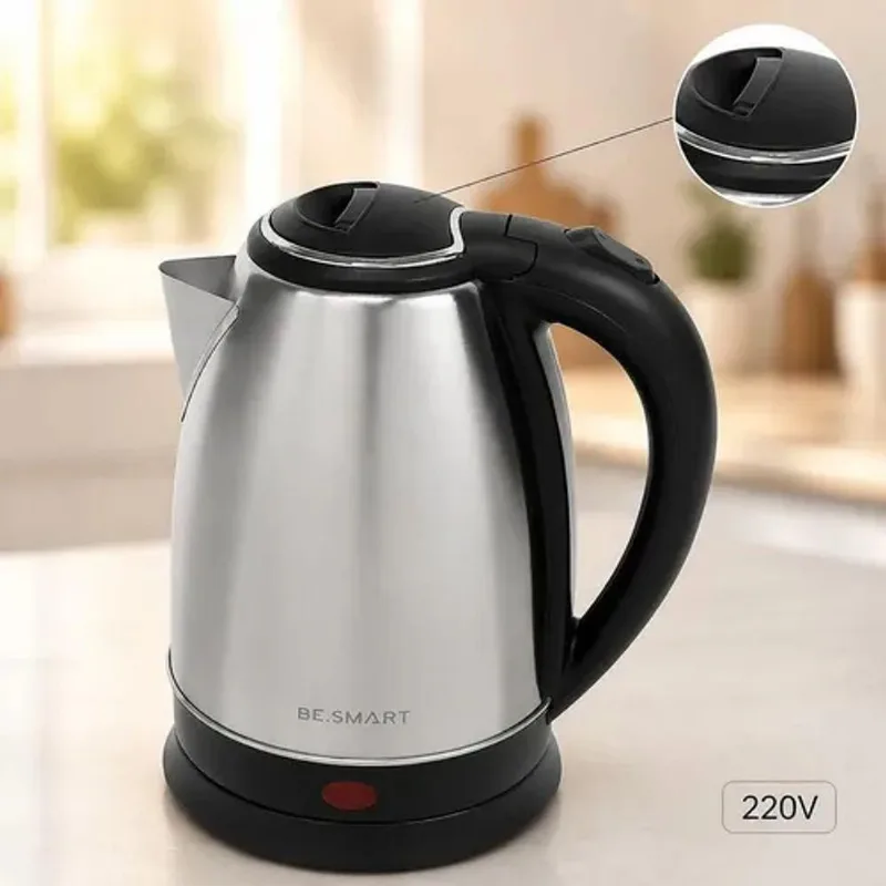 Chaleira Elétrica Be Smart Be Smart 1,8L Aço Inox 220V com Desligamento Automático e Base Rotativa