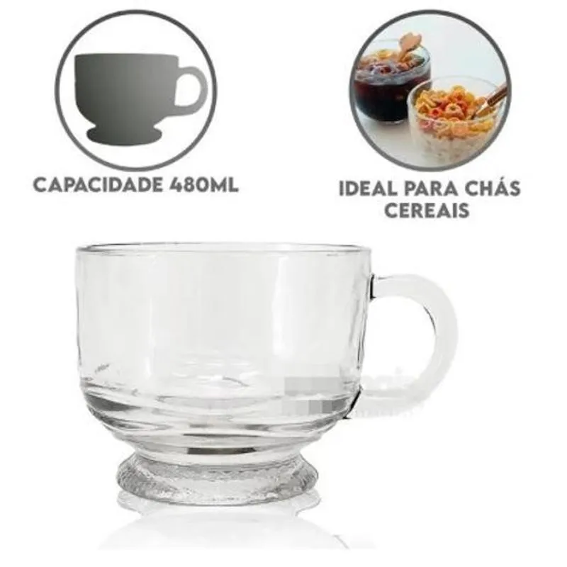 Xícara De Vidro Genova 480ml- Ingá