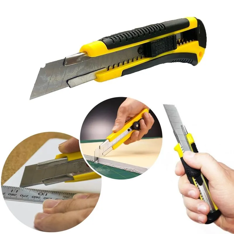 Estilete Profissional Emborrachado Com Trava 18mm