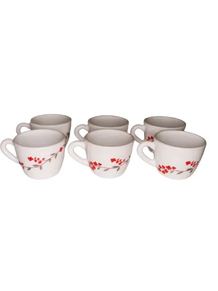 Jogo de Xicaras Verona Decorado de Vidro em Casa Tem 90ml 6pcs