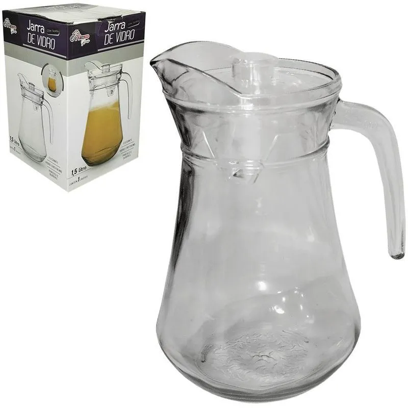 Jarra De Vidro Com Tampa De Acrilico 1,5l