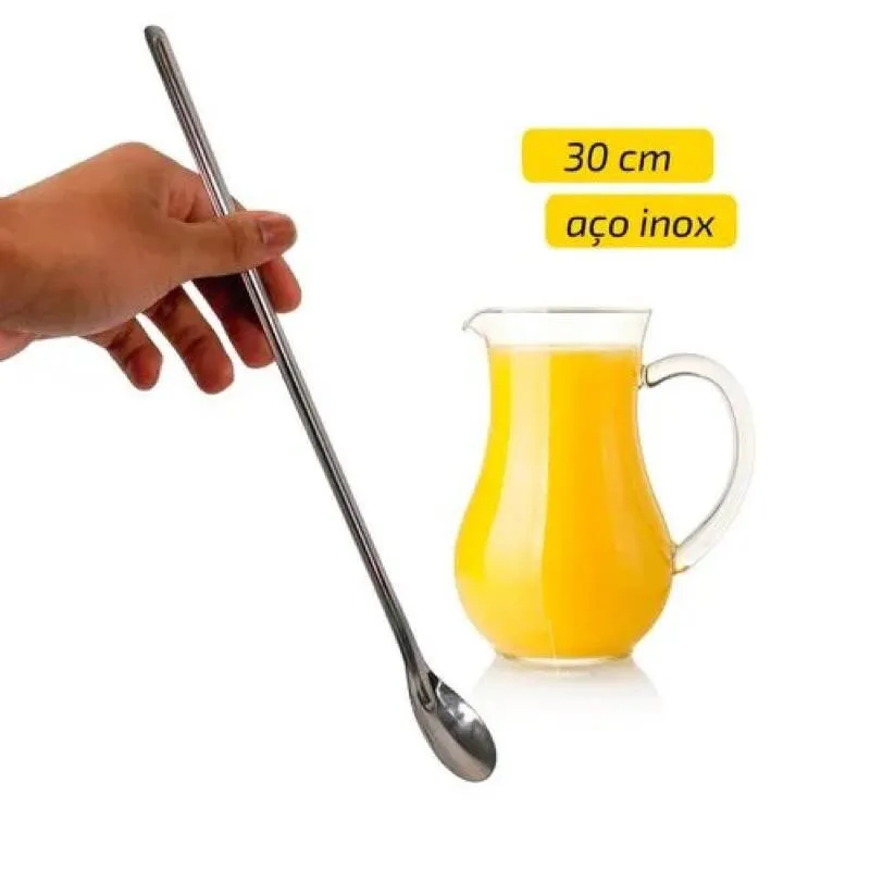 Colher Para Suco 30Cm Inox Silver