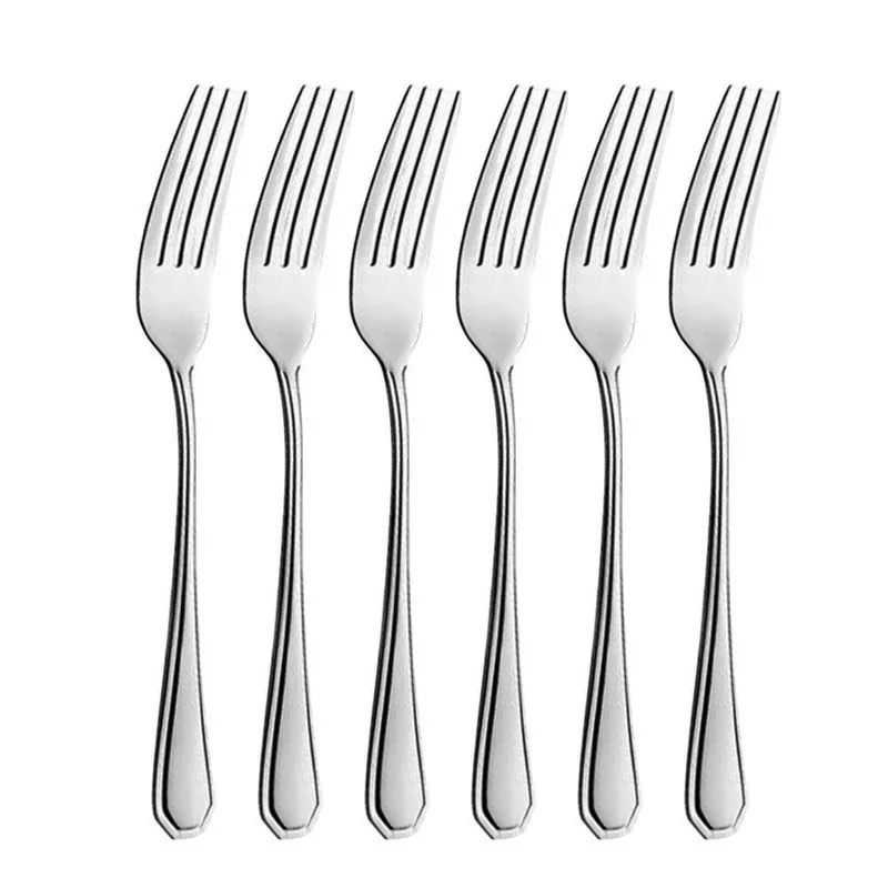 Jogo 6 Garfos Aço Inox Cor Prata Linha Silver Em Casa Tem 21cm