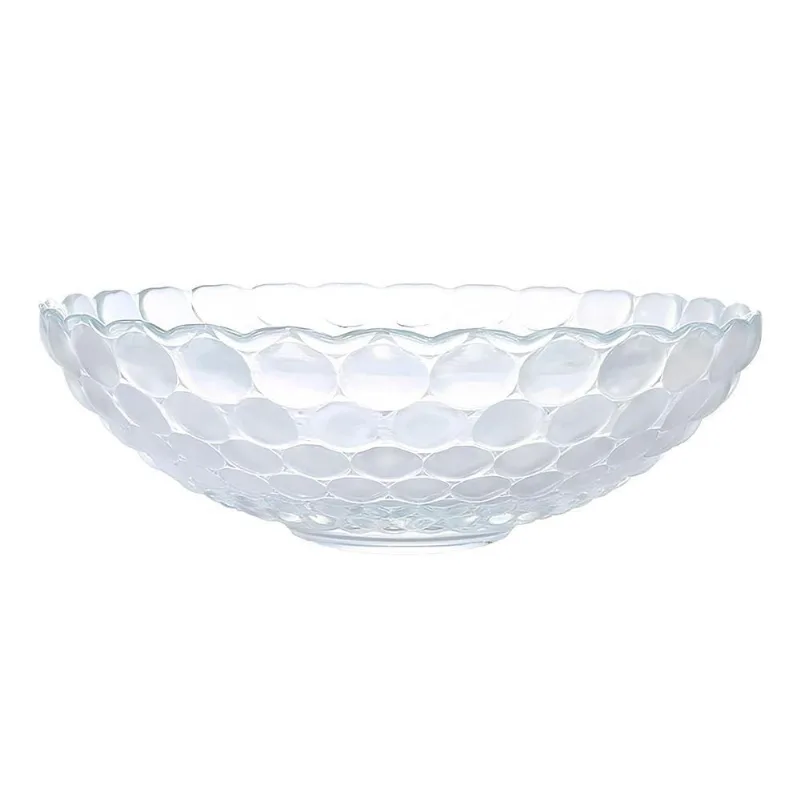 Tigela Centro De Mesa Fruteira Vidro Bubble Transparente 28,5cm 2,6l Em Casa Tem
