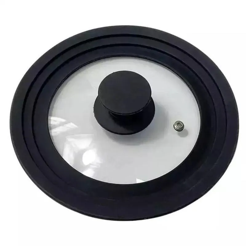 Tampa De Vidro Panela Frigideira Silicone 16-18-20cm Preta P