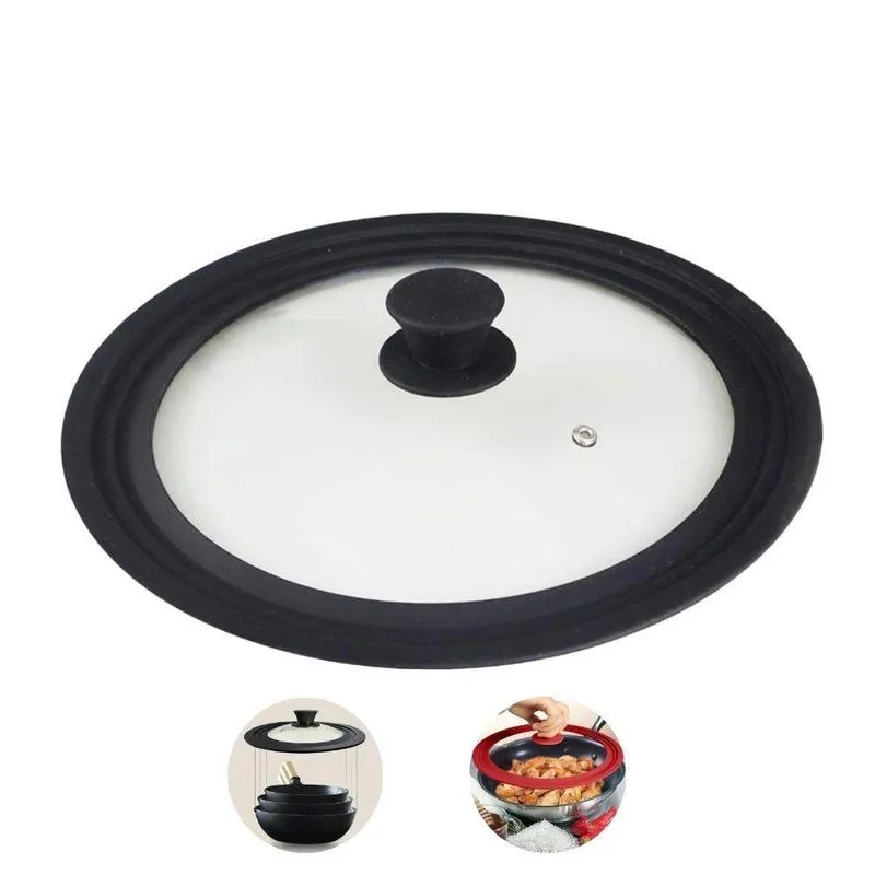 Tampa De Vidro Panela Frigideira Silicone 28-30-32cm Pta Gg