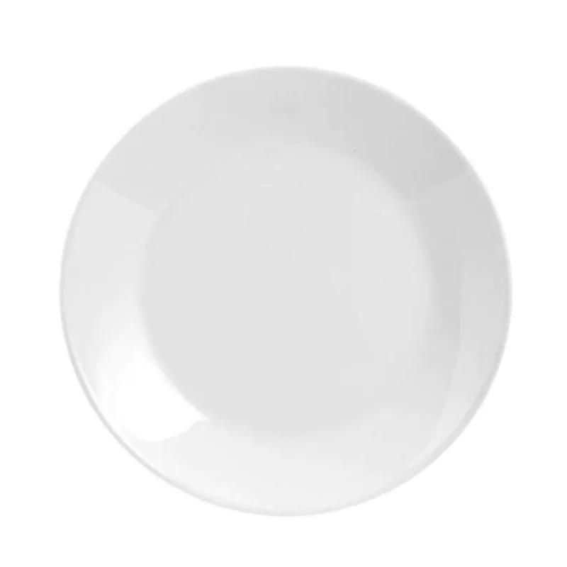 Prato De Sobremesa De Vidro 20cm Branco Classic Em Casa Tem