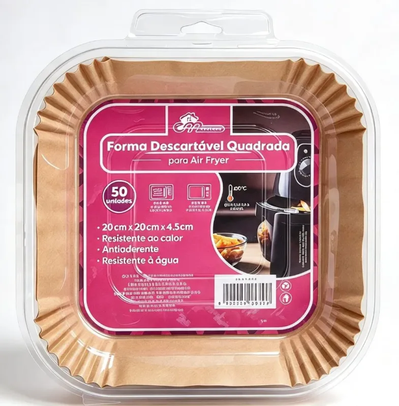 Forma Descartável Quadrada p/ Air Fryer