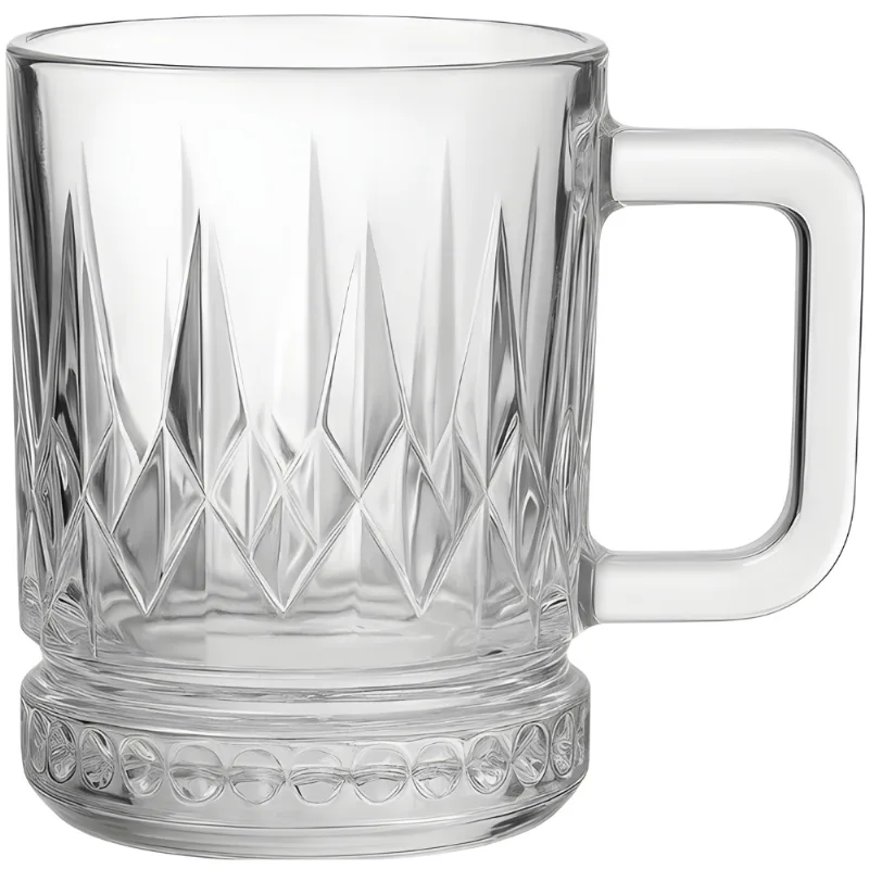 Mini Caneca de Vidro Elusia Pirâmide 250ml - Em Casa Tem