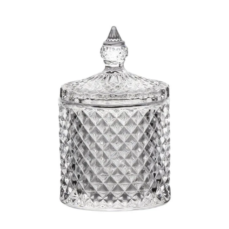 Bomboniere Potiche Decorativo Pote De Vidro Cotonetes Transparente 290ml Maldivas Star Em Casa Tem