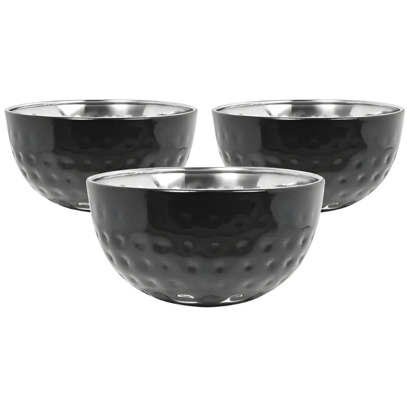 Conjunto com 3 Bowls Matelados em Aço Inox 170ml - Em Casa Tem