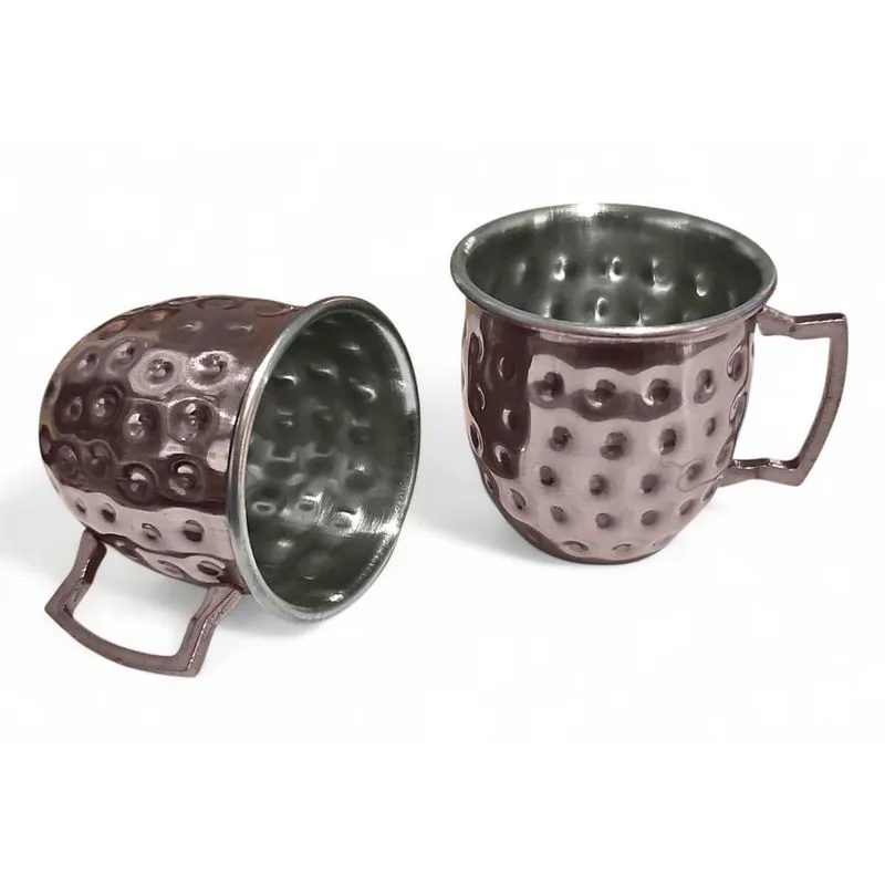 Kit 2 Mini Canecas Moscow Mule Martelada Shot Premium 60ml R