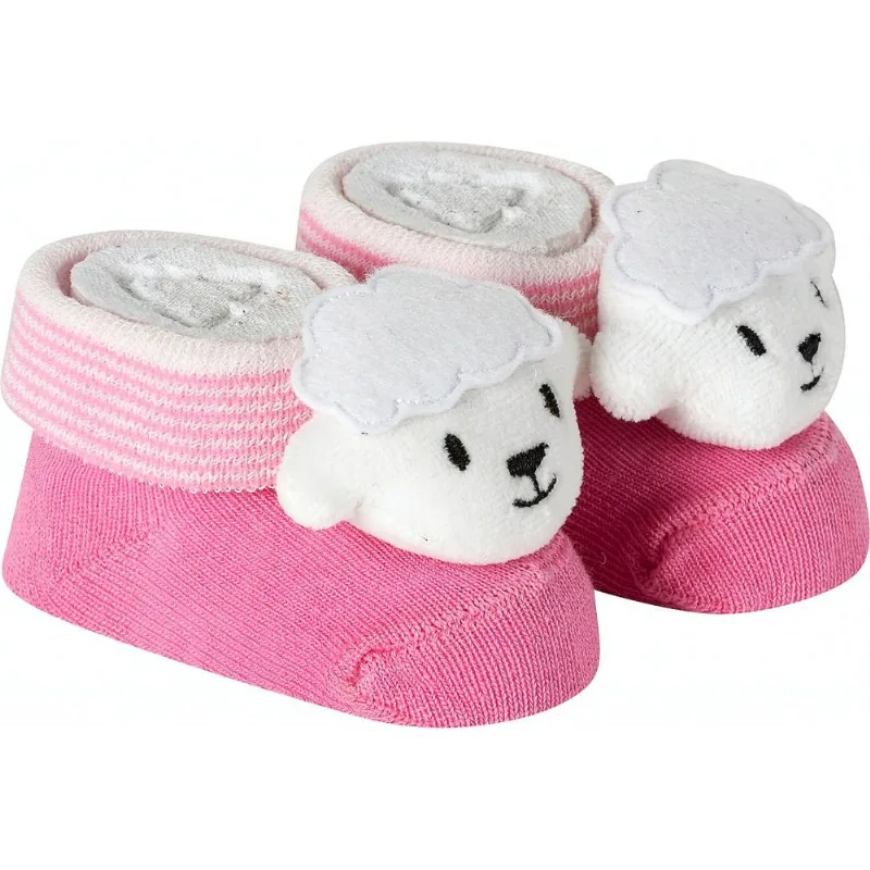 Meia Duck Sapatinho Divertida Recém Nascido 190 Pink