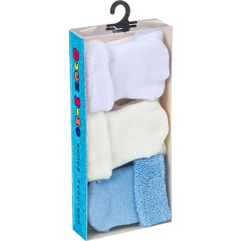 Meia Duck Atoalhada Menino 3406 Kit C/3 Cores/Estampas Sortidas