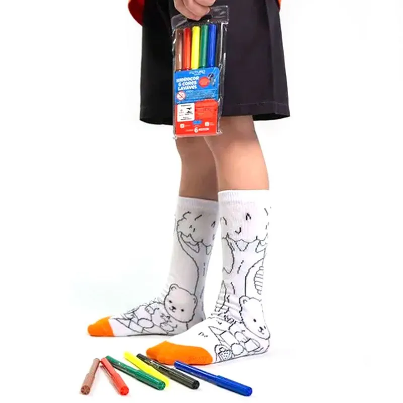 Meia Infantil + Canetinhas Conde Duck Goods Colorido 22217-085 UNICO