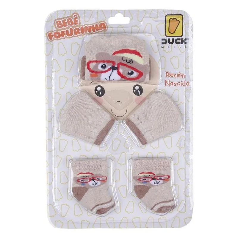 Kit Enxoval RN Duck 3 Peças Urso Bege (MP)
