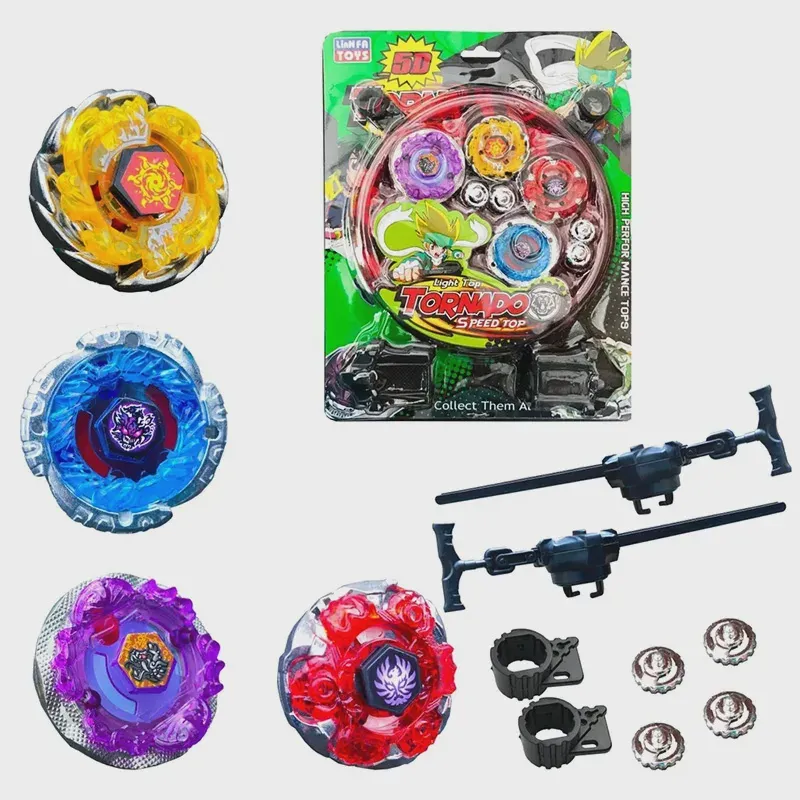 Conjunto Lançador e 4 Peão Super Spin Top Sortido TK-1648 - Mohnish