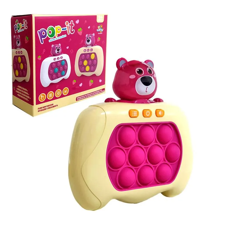 Pop It Eletrônico Interativo 10 níveis Urso Roxo Sortidos Toy King
