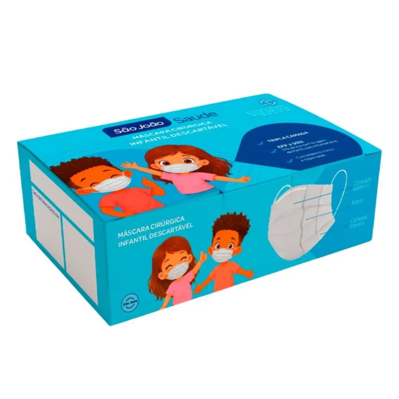 Máscara Descartável São João Saúde Infantil Branca 25 Unidades MASCARA DESCART SAO JOAO SAUDE INF 25 UN