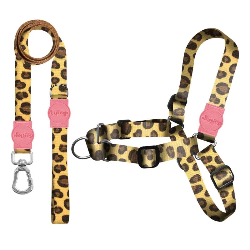 Kit Guia Premium + Peitoral Antipuxão Dog Trip Brasil Guma Para Cães - Tam. P
