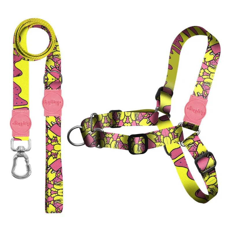 Kit Guia Premium + Peitoral Antipuxão Ice Cream Dog 1264
