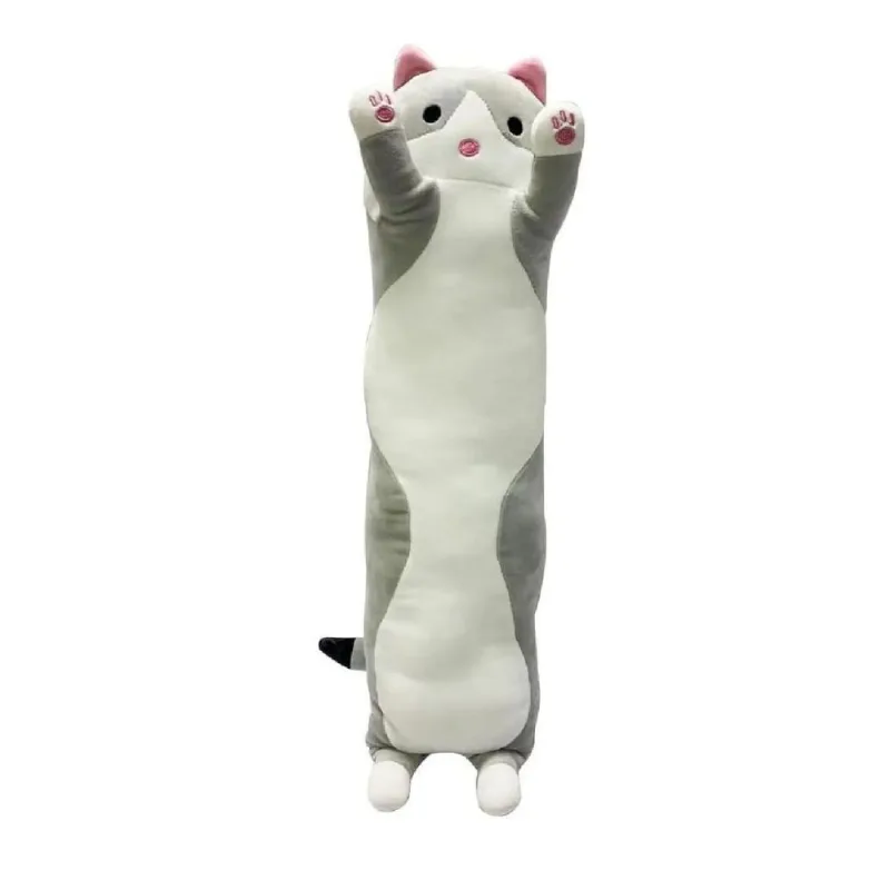 Pelucia Cushion Gato Cinza 70 Cm Fun F0101-7