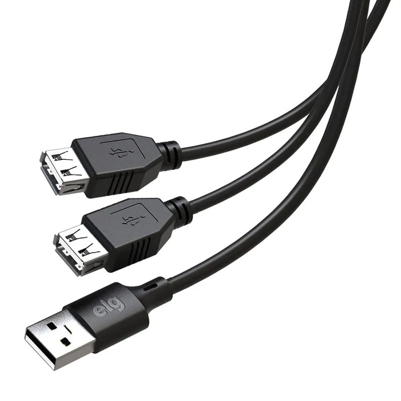 Cabo USB Tipo Y, Transferência de Dados 480Mbps, USB 2.0, Plug and Play, 1,5 metro, USBY2, ELG