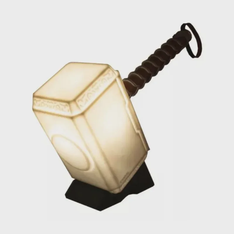 Luminária Abajur De Mesa Mjolnir Martelo Thor Grande Asgard Cúpula