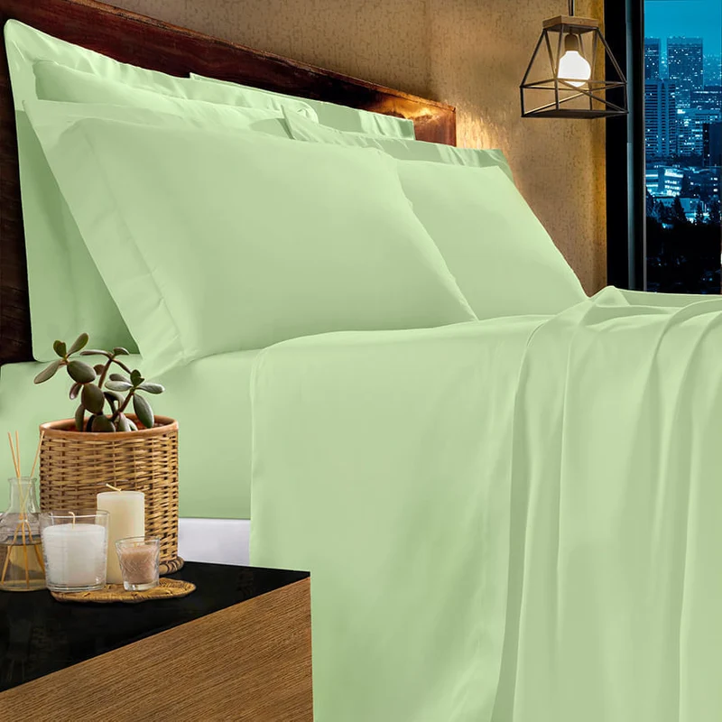 JOGO DE CAMA QUEEN 1000 FIOS DELUXE HOTEL - VERDE QUEEN