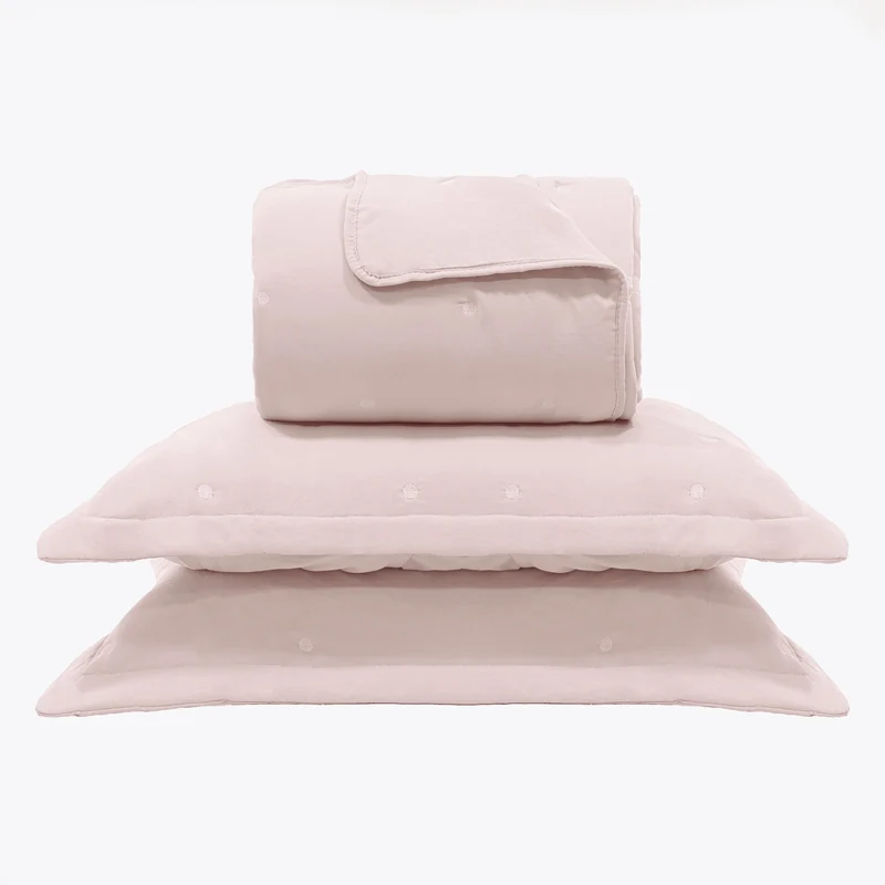 Kit Cama Solteiro Matelassê Dots - ROSA 13-2808 SOLTEIRO