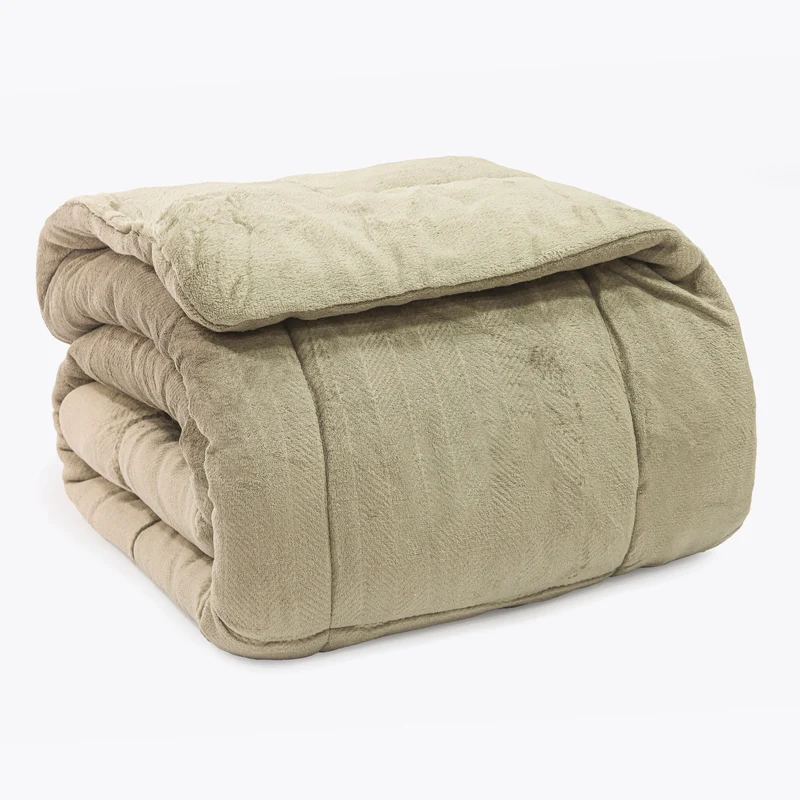 EDREDOM CASAL PLUSH AIRBLOON CLASSIC - BEGE 16-0906/14-4501 CASAL