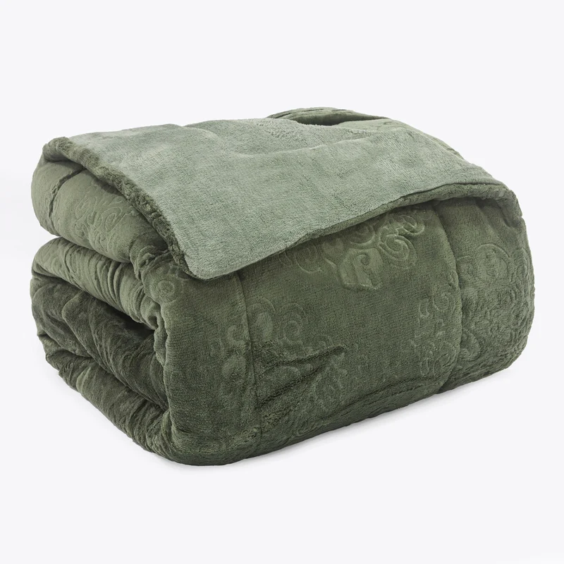 EDREDOM KING PLUSH AIRBLOON CLASSIC - VERDE 18-0312/16-6008 KING