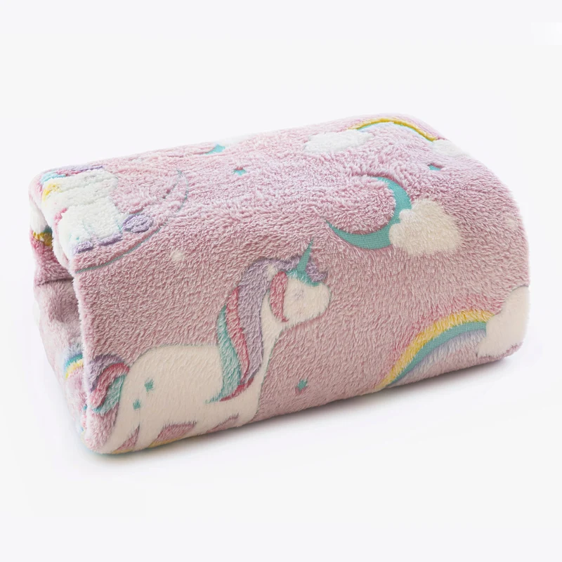 MANTA SOLTEIRO EFEITO BORDADO GLOW - UNICORNIO SOLTEIRO