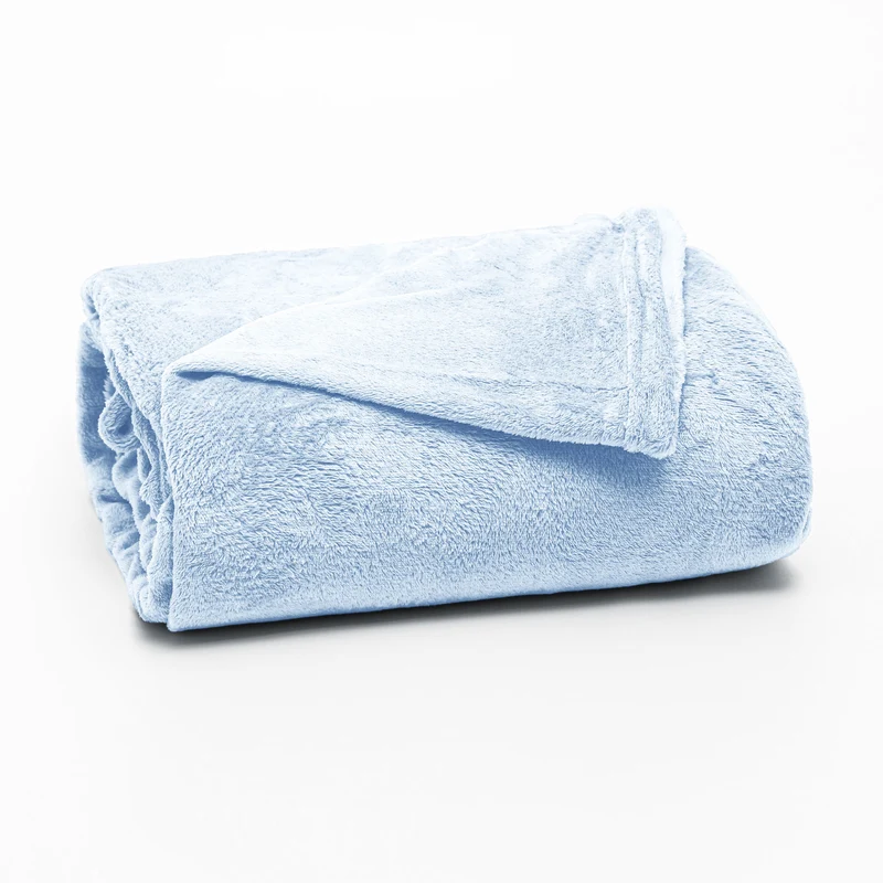 MANTA SOLTEIRO FLANNEL LISO - AZUL 14-4210 SOLTEIRO