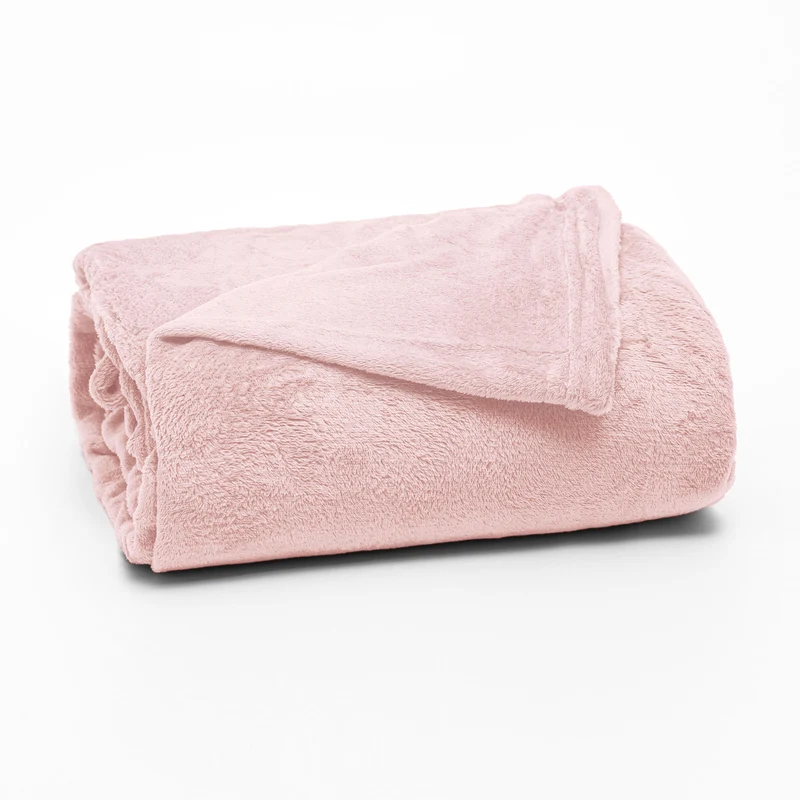 MANTA SOLTEIRO FLANNEL LISO - ROSA 14-1309 SOLTEIRO