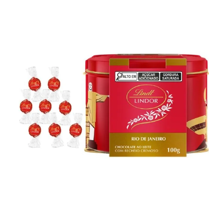 Lata Turística LINDOR Rio de Janeiro ao leite 100g