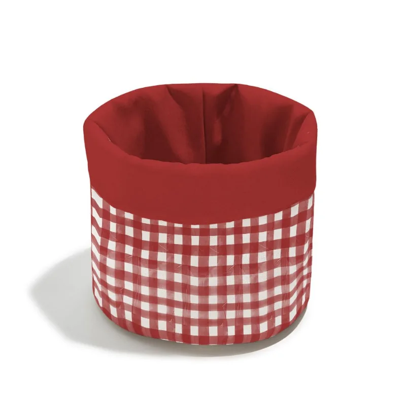 Cesto Piquenique Vermelho E Branco 26x26 - Vermelho 26x26 Cm