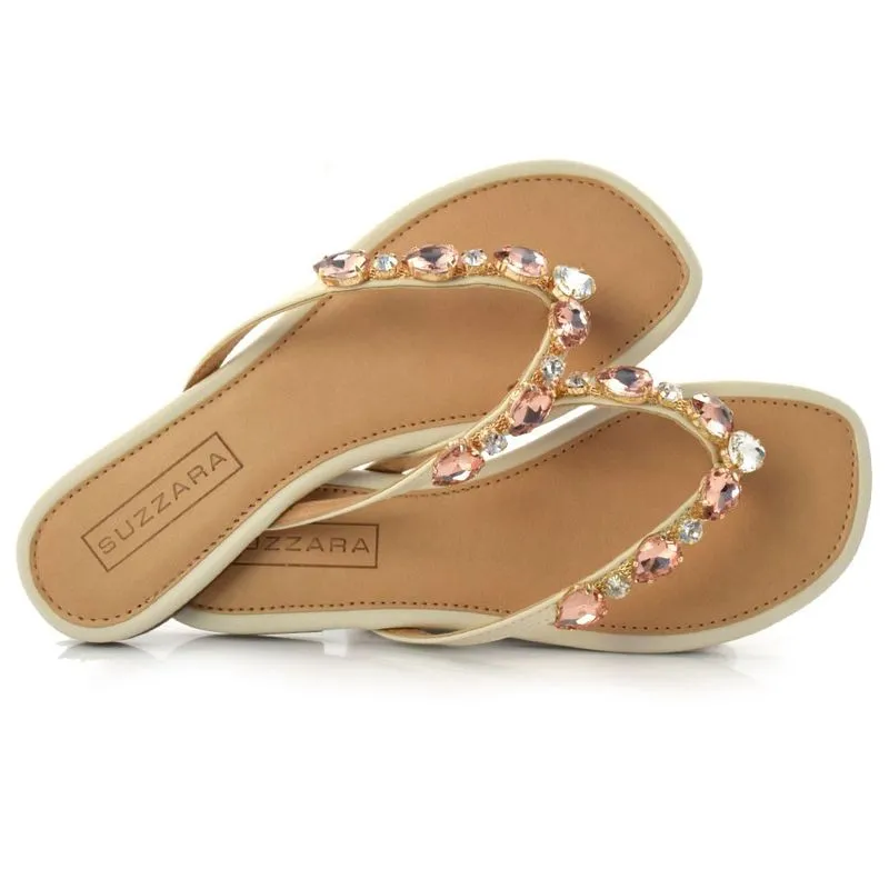 Tamanco Rasteira Feminino Suzzara Creme 46119 36