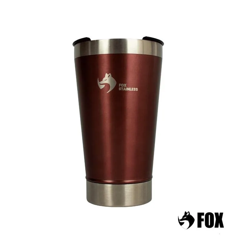 Copo Térmico Fox Stainless Quente e Frio com Tampa 473ml Vinho
