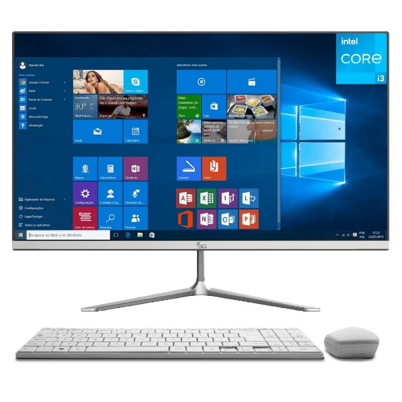 Computador All in One 24" Full HD Intel Core i3 8GB SSD 480GB Windows 10 Office 365 Wifi Bluetooth 3green Expert